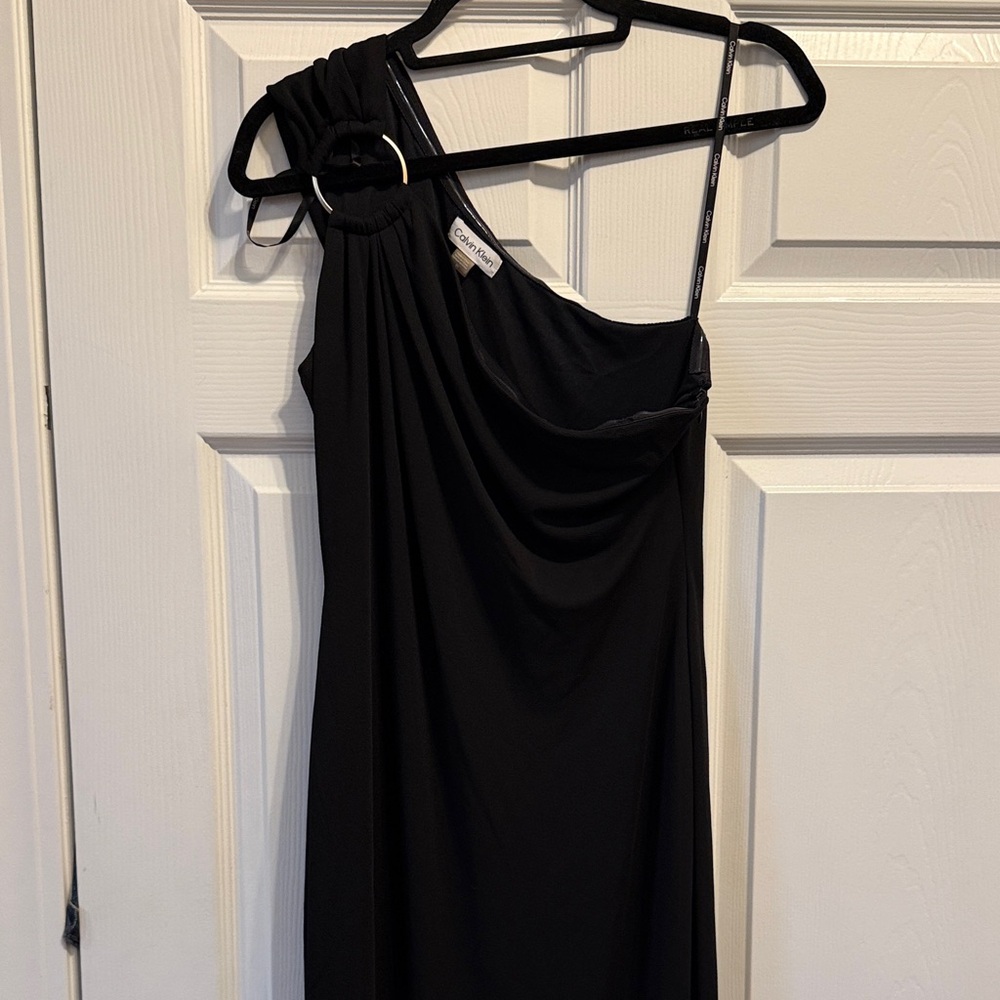 Calvin Klein Black One-Shoulder Dress